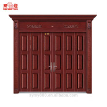 China proveedores de lujo comercial de aspecto antiguo puerta de bronce de cobre puerta de acero moderna villa puerta